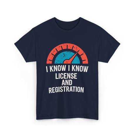 License Registration Car Enthusiast T-Shirt - Navy