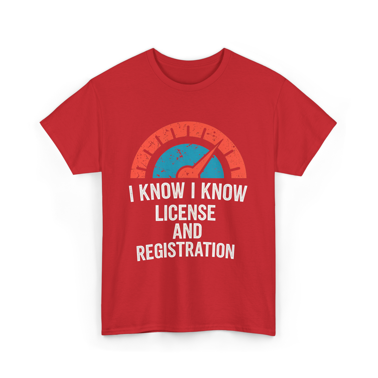 License Registration Car Enthusiast T-Shirt - Red