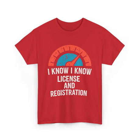 License Registration Car Enthusiast T-Shirt - Red