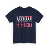 Licensed Esthetician Esthetician Beauty T-Shirt - Navy