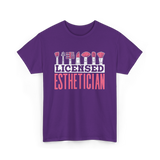 Licensed Esthetician Esthetician Beauty T-Shirt - Purple