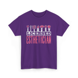 Licensed Esthetician Esthetician Job T-Shirt - Purple