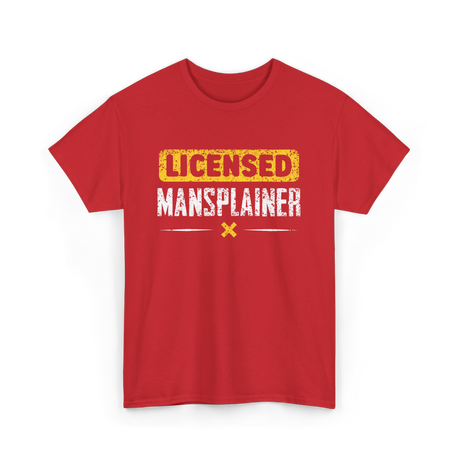 Licensed Mansplainer Mansplaining T-Shirt - Red