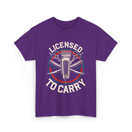 Licensed To Carry Barber T-Shirt - Purple