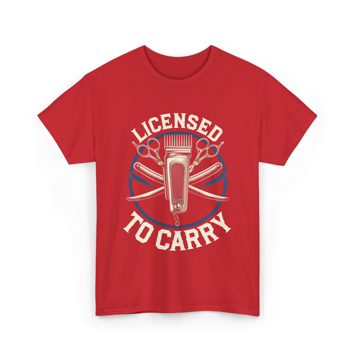 Licensed To Carry Barber T-Shirt - Red