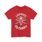 Licensed To Carry Barber T-Shirt - Red