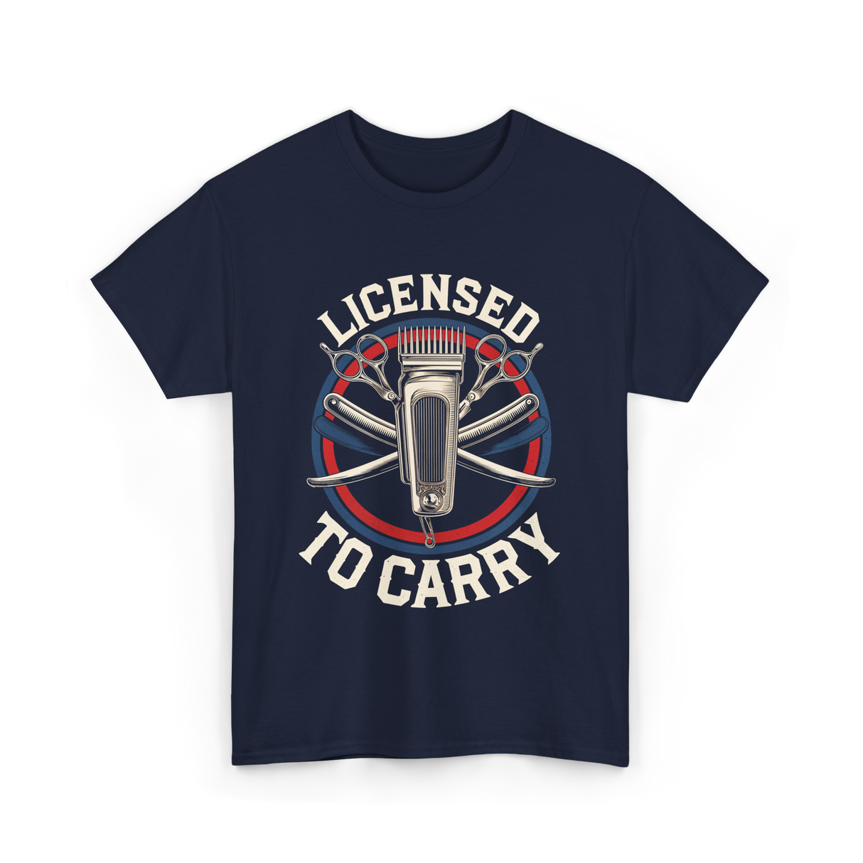 Licensed To Carry Barber T-Shirt - Navy