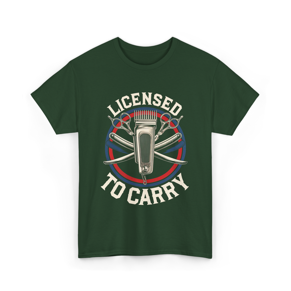 Licensed To Carry Barber T-Shirt - Forest Green