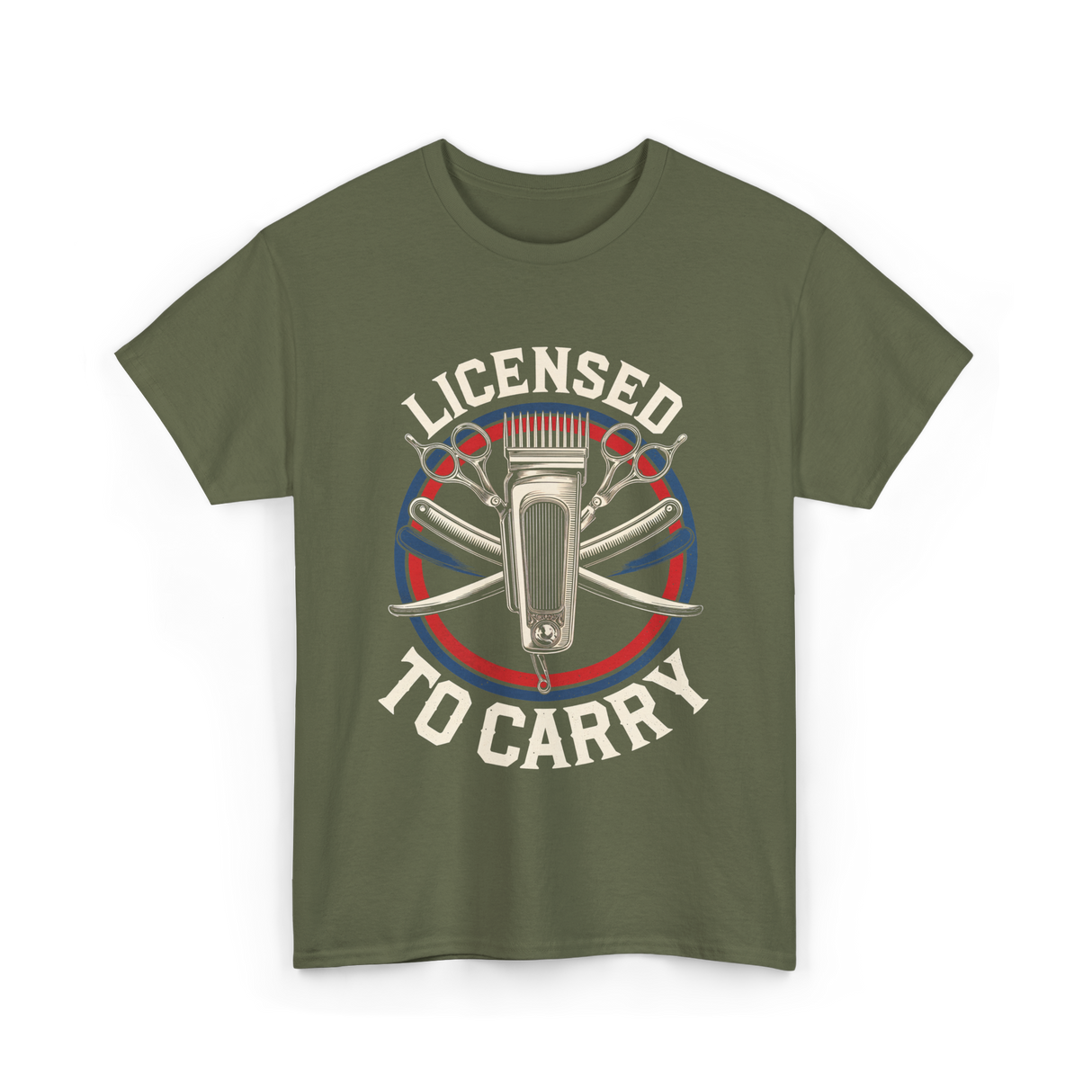 Licensed To Carry Barber T-Shirt - Military Green