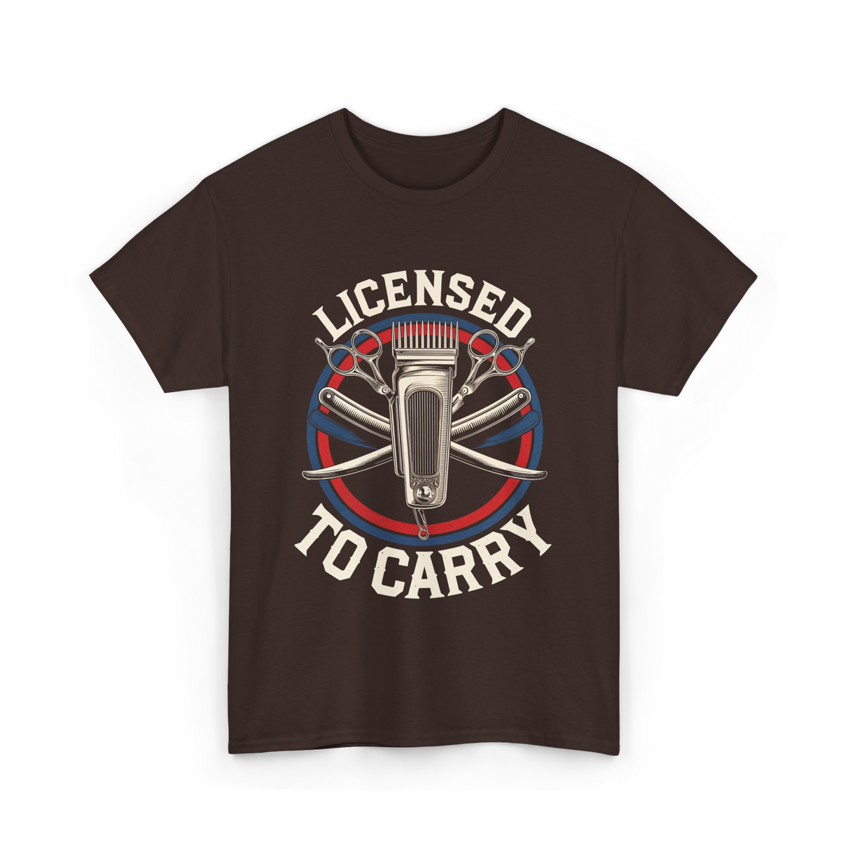 Licensed To Carry Barber T-Shirt - Dark Chocolate