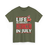 Life Is About Christmas Summer T-Shirt - Military Green