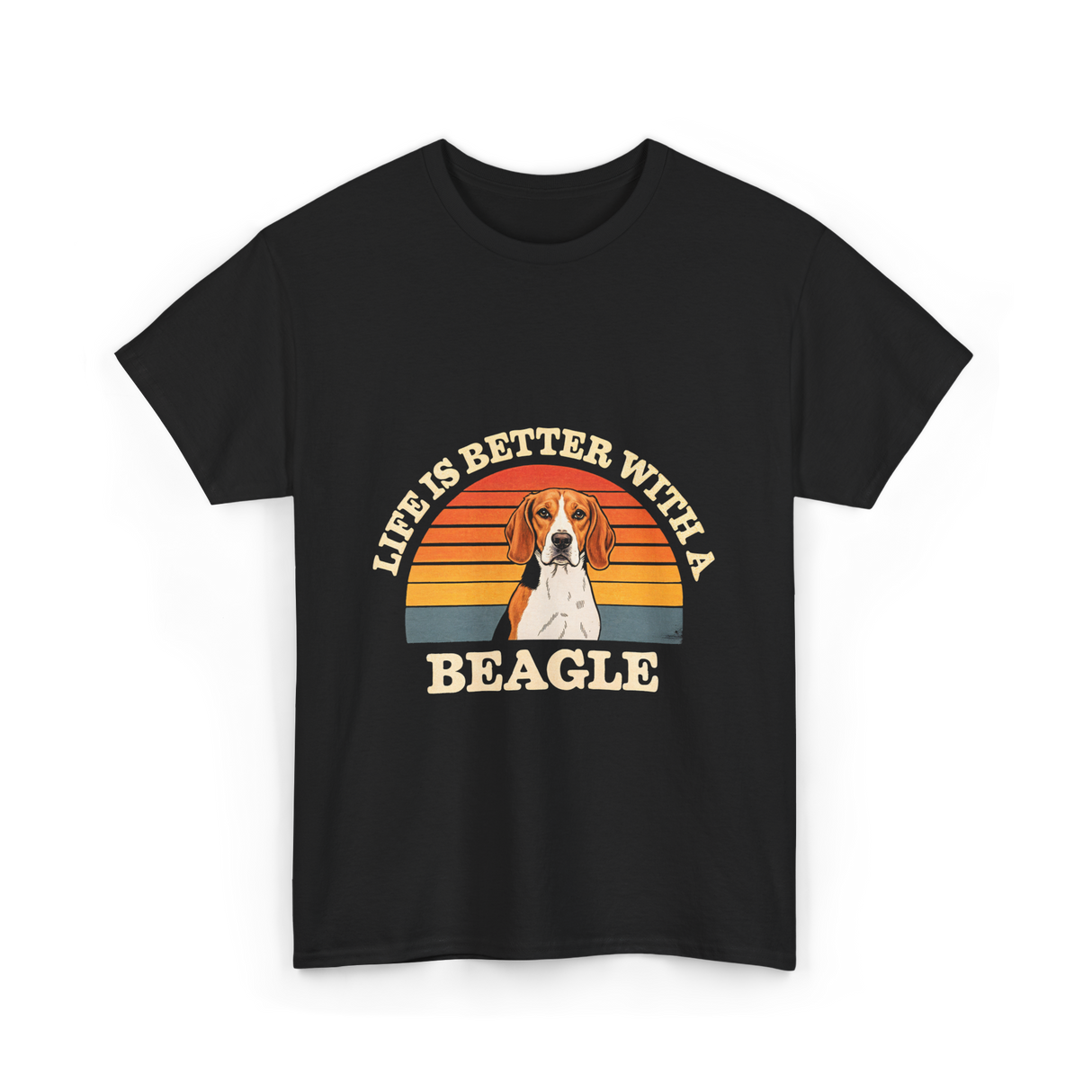 Life is Better Beagle Dog T-Shirt - Black