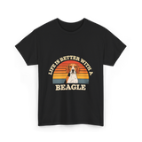 Life is Better Beagle Dog T-Shirt - Black