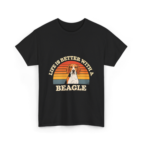 Life is Better Beagle Dog T-Shirt - Black