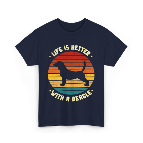 Life Is Better Beagle Dog T-Shirt - Navy