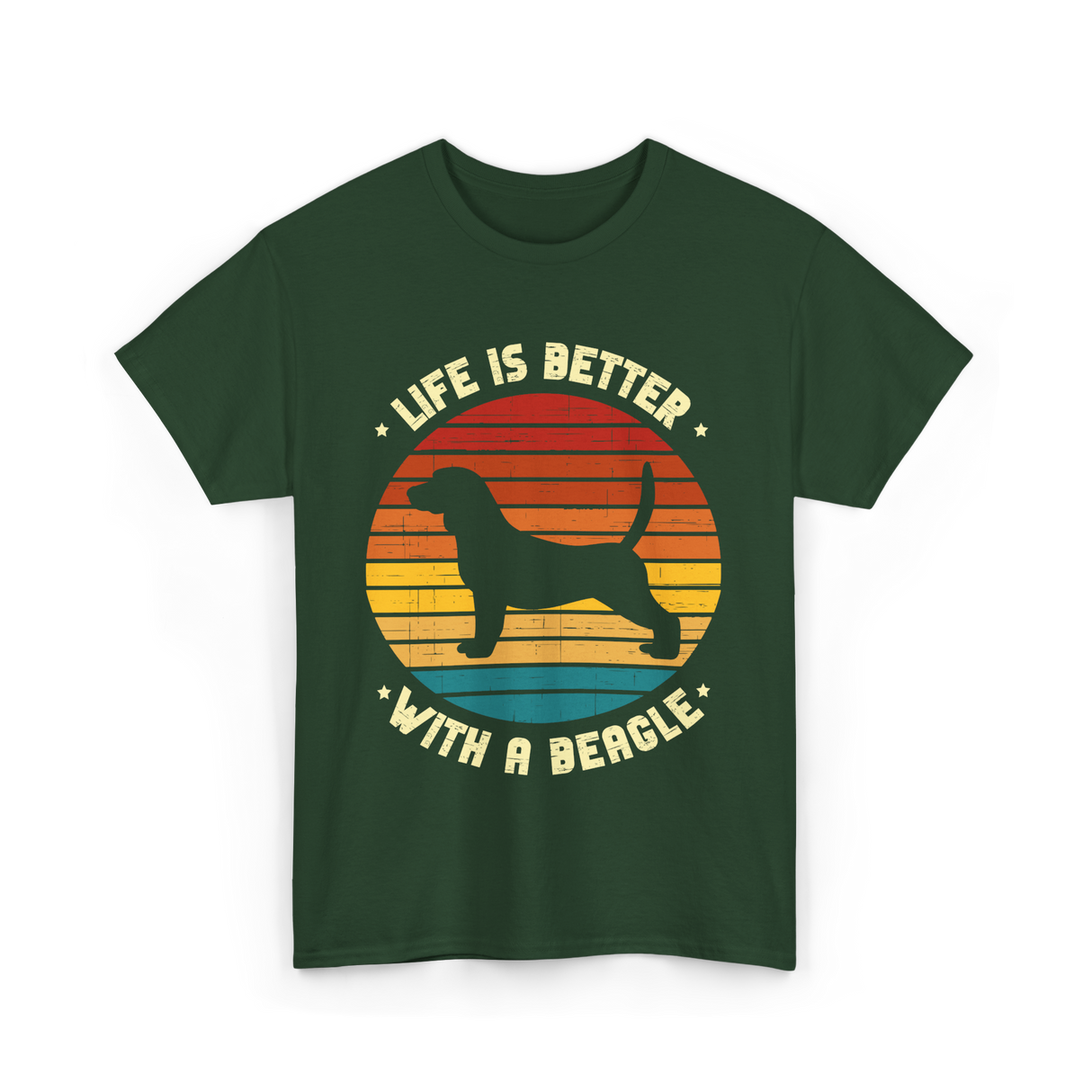 Life Is Better Beagle Dog T-Shirt - Forest Green