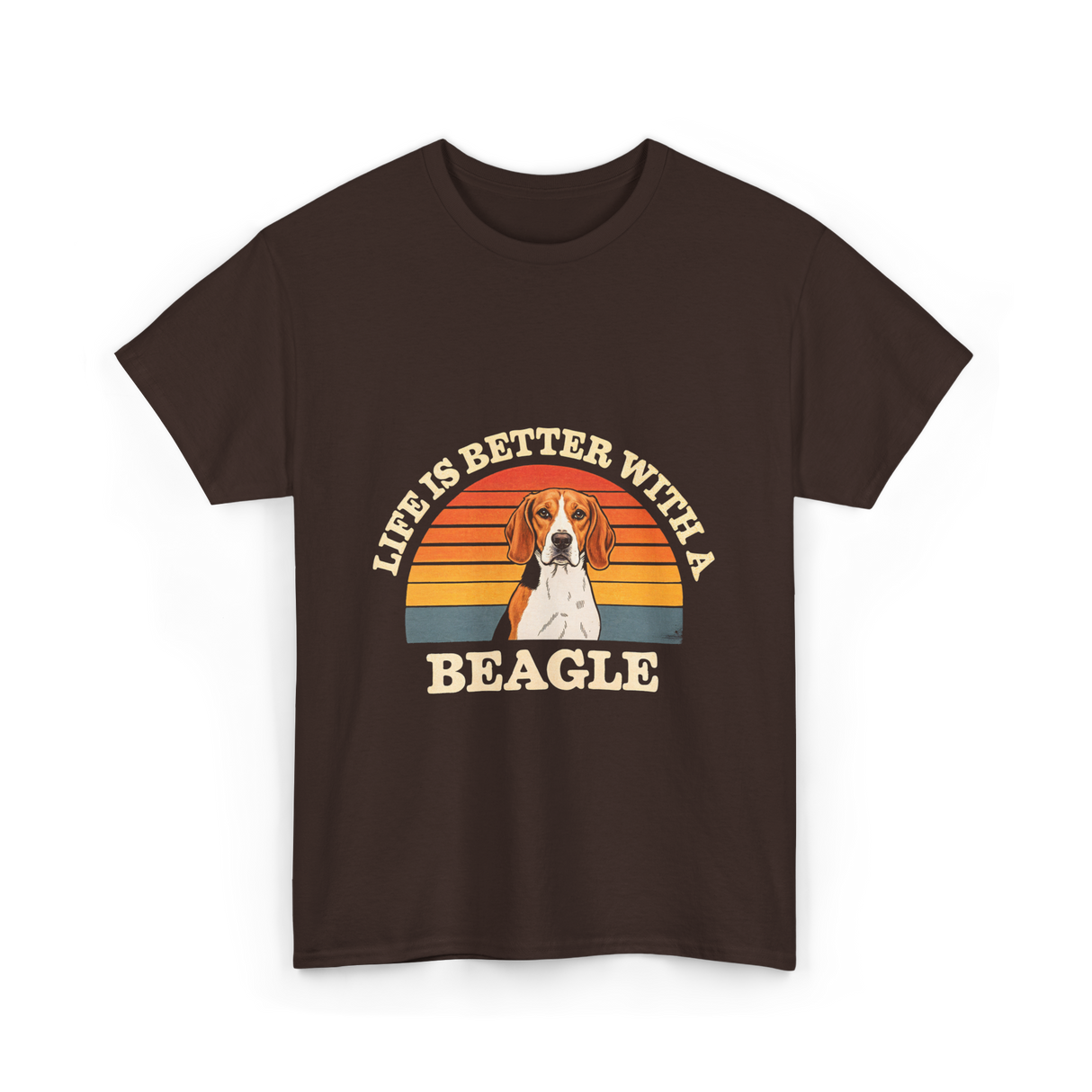 Life is Better Beagle Dog T-Shirt - Dark Chocolate