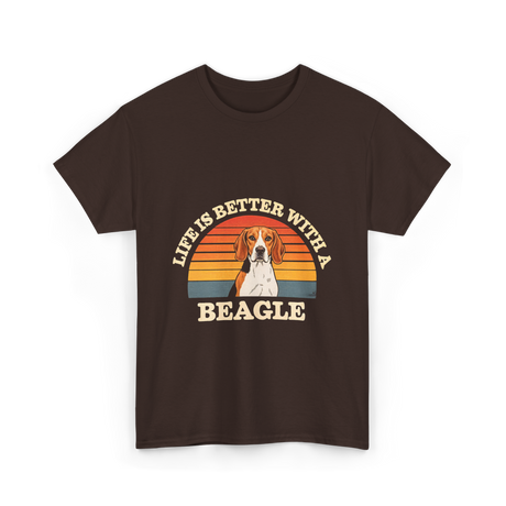 Life is Better Beagle Dog T-Shirt - Dark Chocolate