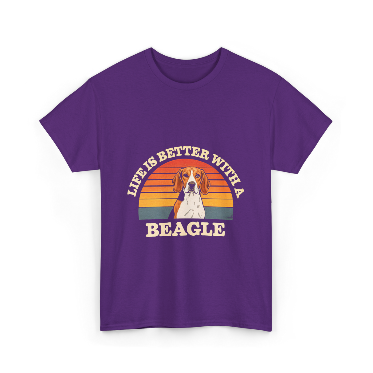 Life is Better Beagle Dog T-Shirt - Purple