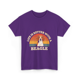 Life is Better Beagle Dog T-Shirt - Purple