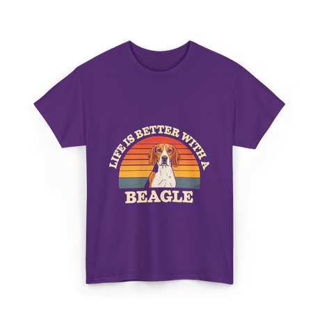 Life is Better Beagle Dog T-Shirt - Purple