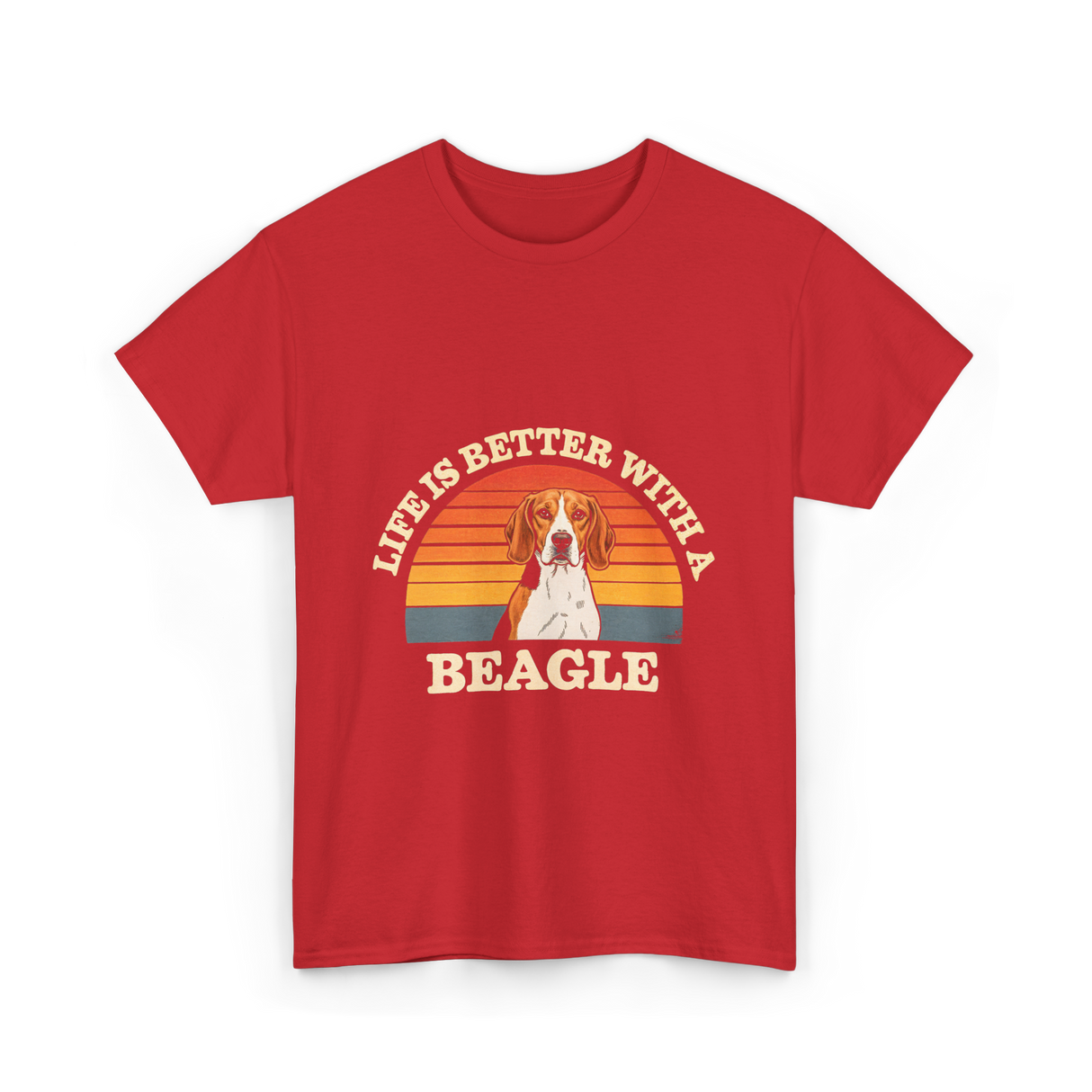 Life is Better Beagle Dog T-Shirt - Red