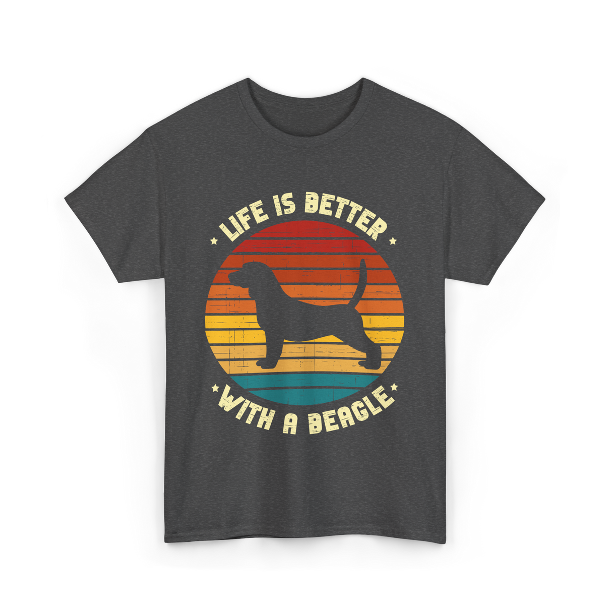 Life Is Better Beagle Dog T-Shirt - Dark Heather