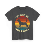 Life Is Better Beagle Dog T-Shirt - Dark Heather