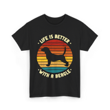 Life Is Better Beagle Dog T-Shirt - Black