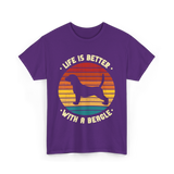 Life Is Better Beagle Dog T-Shirt - Purple