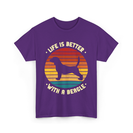 Life Is Better Beagle Dog T-Shirt - Purple