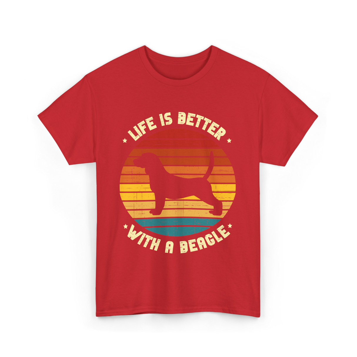 Life Is Better Beagle Dog T-Shirt - Red