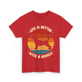 Life Is Better Beagle Dog T-Shirt - Red