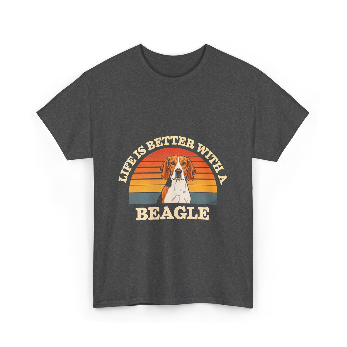 Life is Better Beagle Dog T-Shirt - Dark Heather