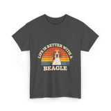 Life is Better Beagle Dog T-Shirt - Dark Heather