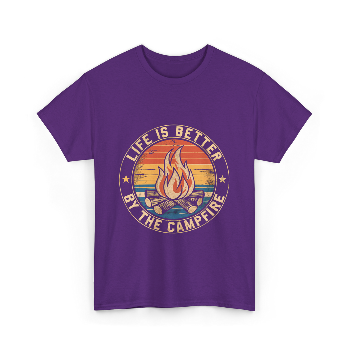 Life is Better By The Campfire Camping T-Shirt - Purple