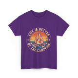 Life is Better By The Campfire Camping T-Shirt - Purple