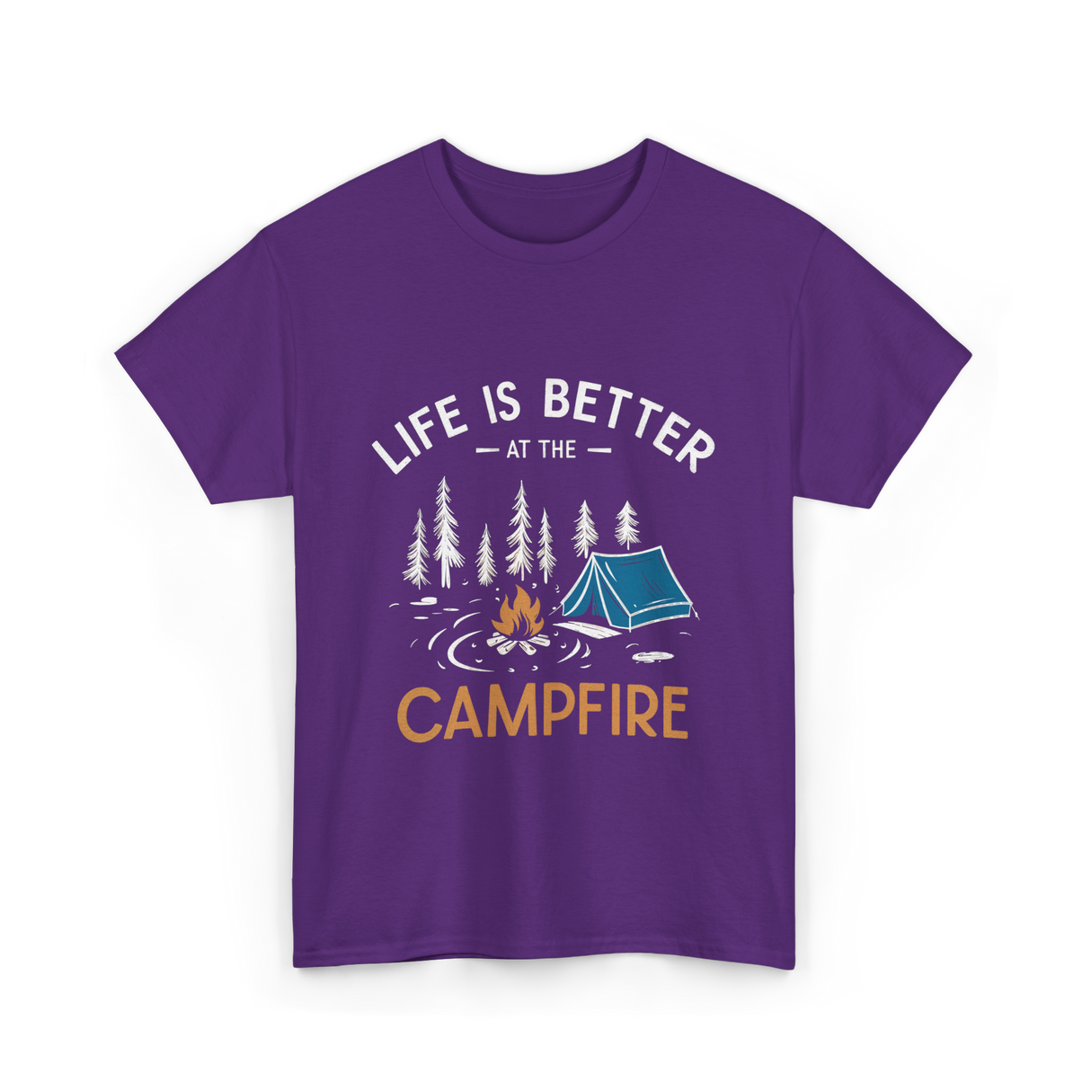 Life Is Better Campfire Camping T-Shirt - Purple