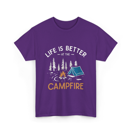 Life Is Better Campfire Camping T-Shirt - Purple