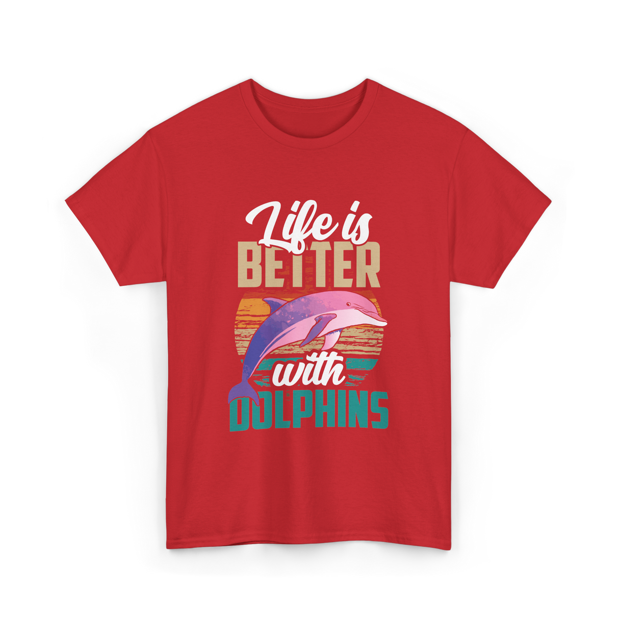 Life is Better Dolphins Dolphin Lover T-Shirt - Red