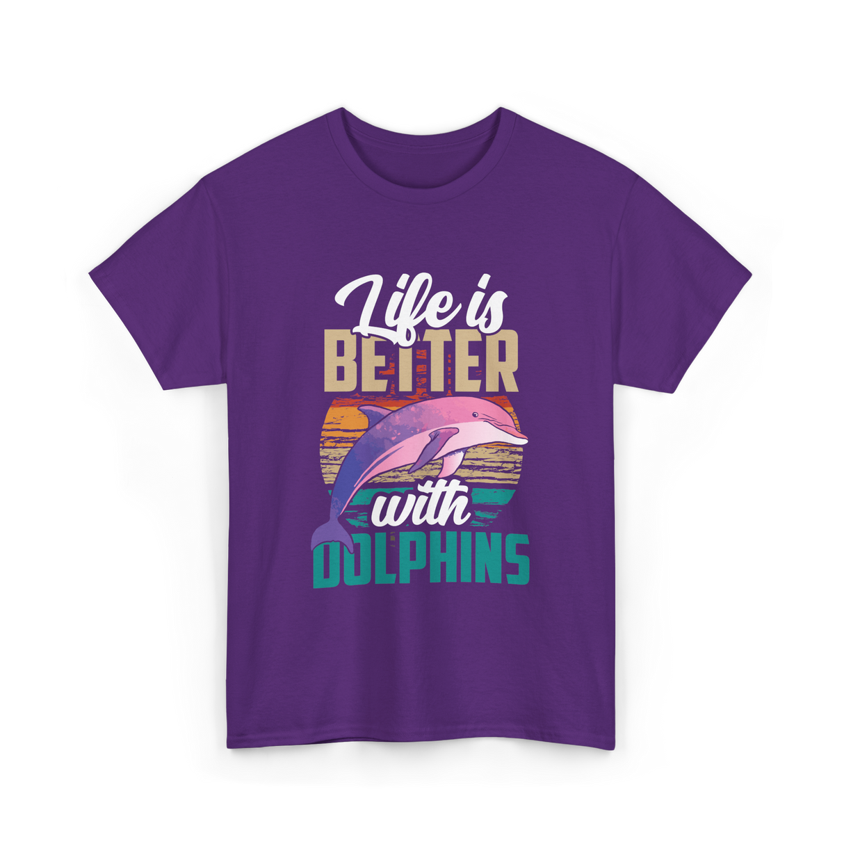 Life is Better Dolphins Dolphin Lover T-Shirt - Purple