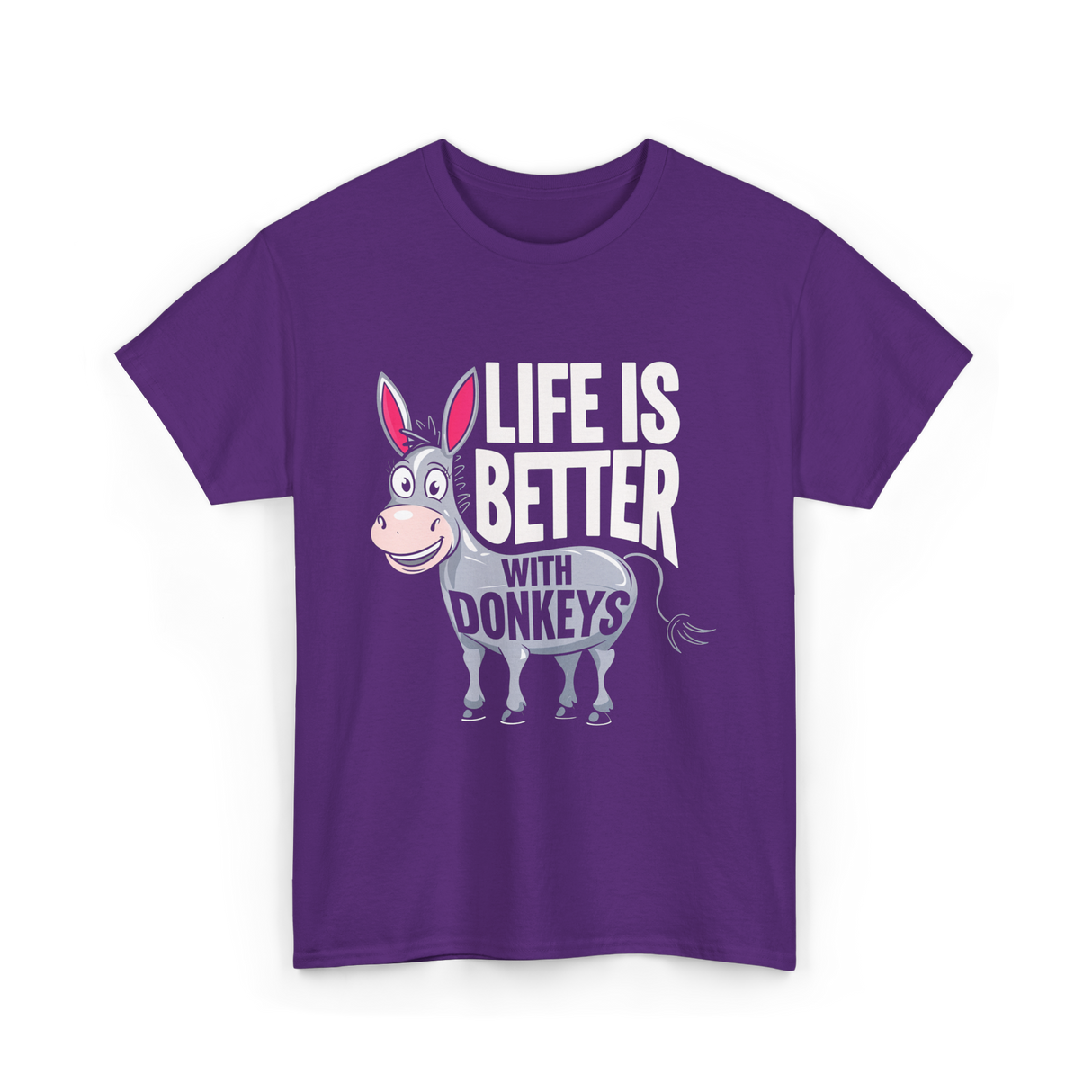 Life Is Better Donkeys T-Shirt - Purple