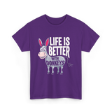 Life Is Better Donkeys T-Shirt - Purple