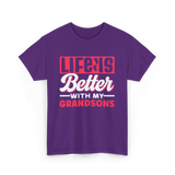 Life Is Better Grandsons T-Shirt - Purple