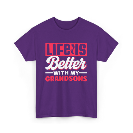 Life Is Better Grandsons T-Shirt - Purple