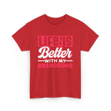 Life Is Better Grandsons T-Shirt - Red