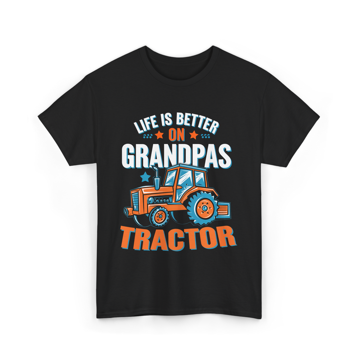 Life Is Better On Grandpa Tractor Farm T-Shirt - Black