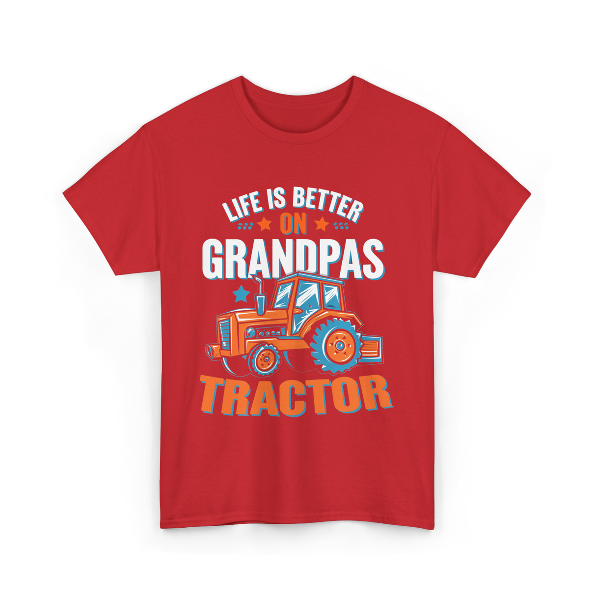 Life Is Better On Grandpa Tractor Farm T-Shirt - Red