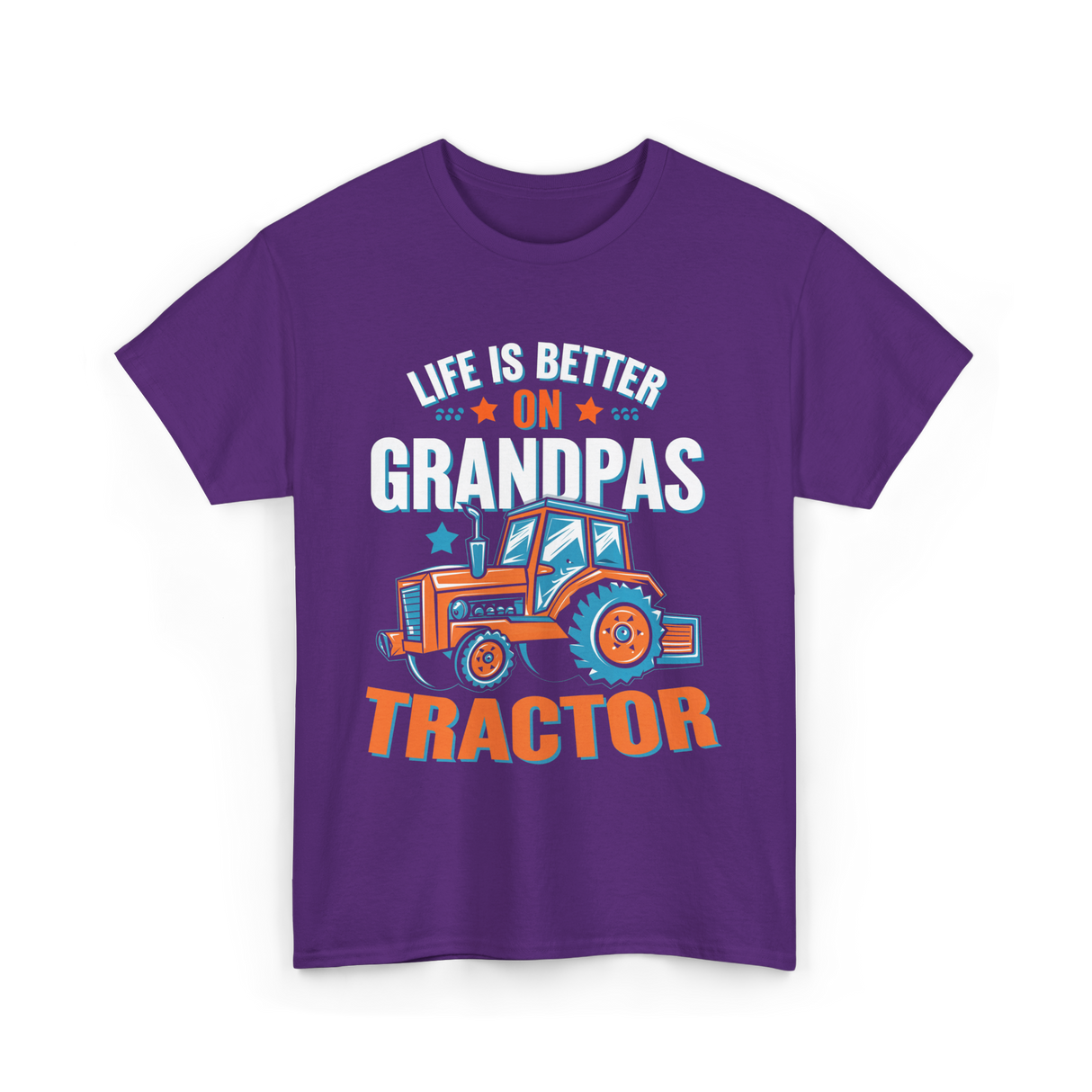 Life Is Better On Grandpa Tractor Farm T-Shirt - Purple