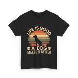 Life Is Good Dog T-Shirt - Black